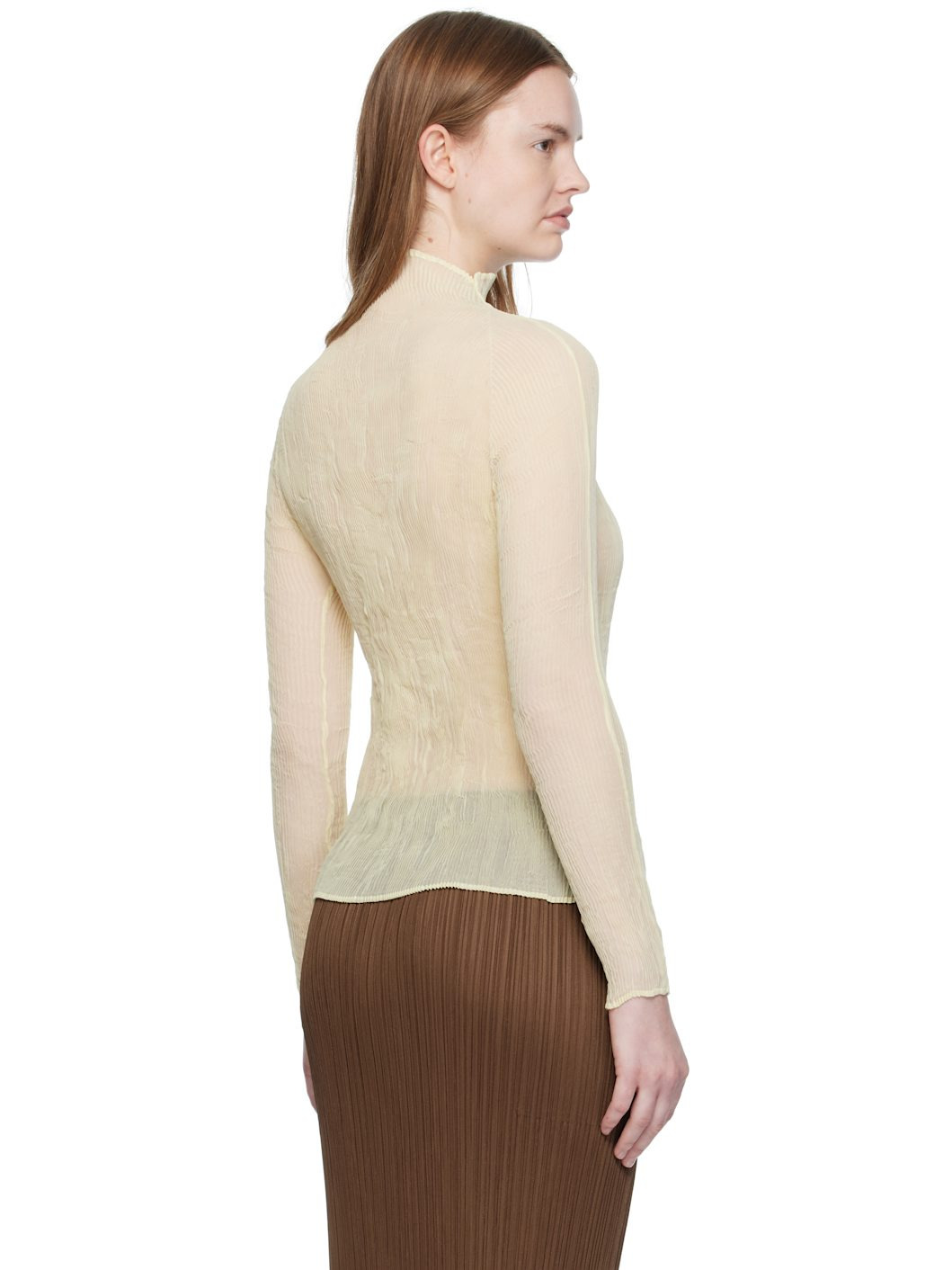 Off-White Chiffon Twist 3 Top - 3