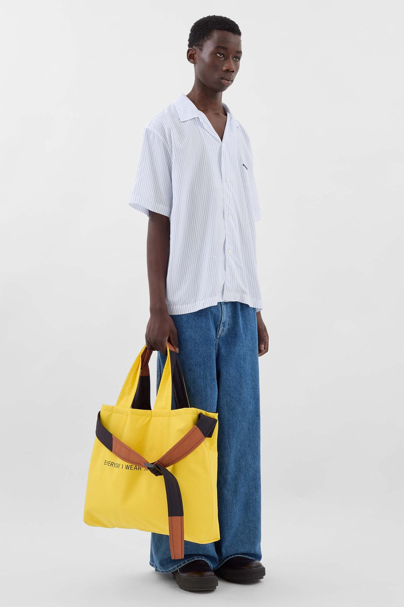 STRIPED SHORTSLEEVE SHIRT / azure & off white 3
