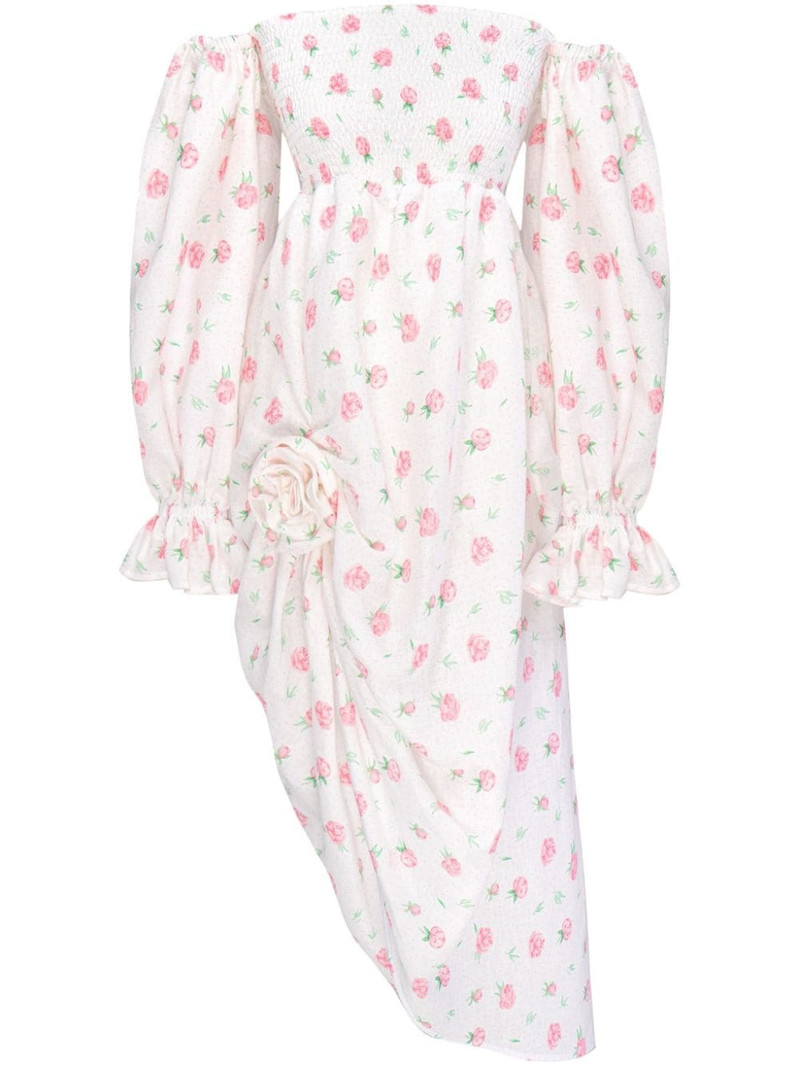 Atlanta rose-print linen dress 1