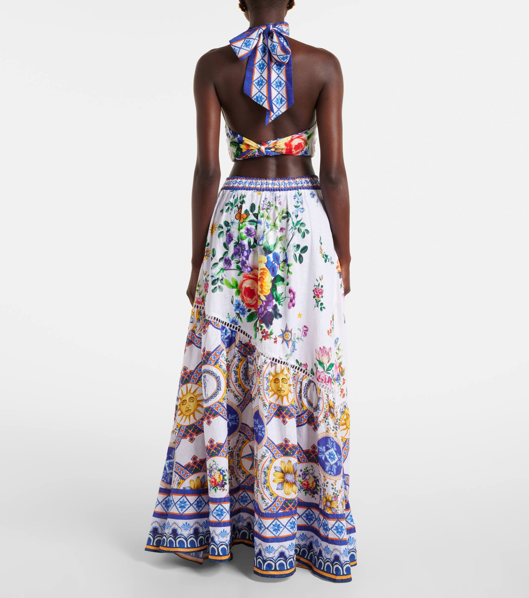 Printed linen maxi skirt - 3
