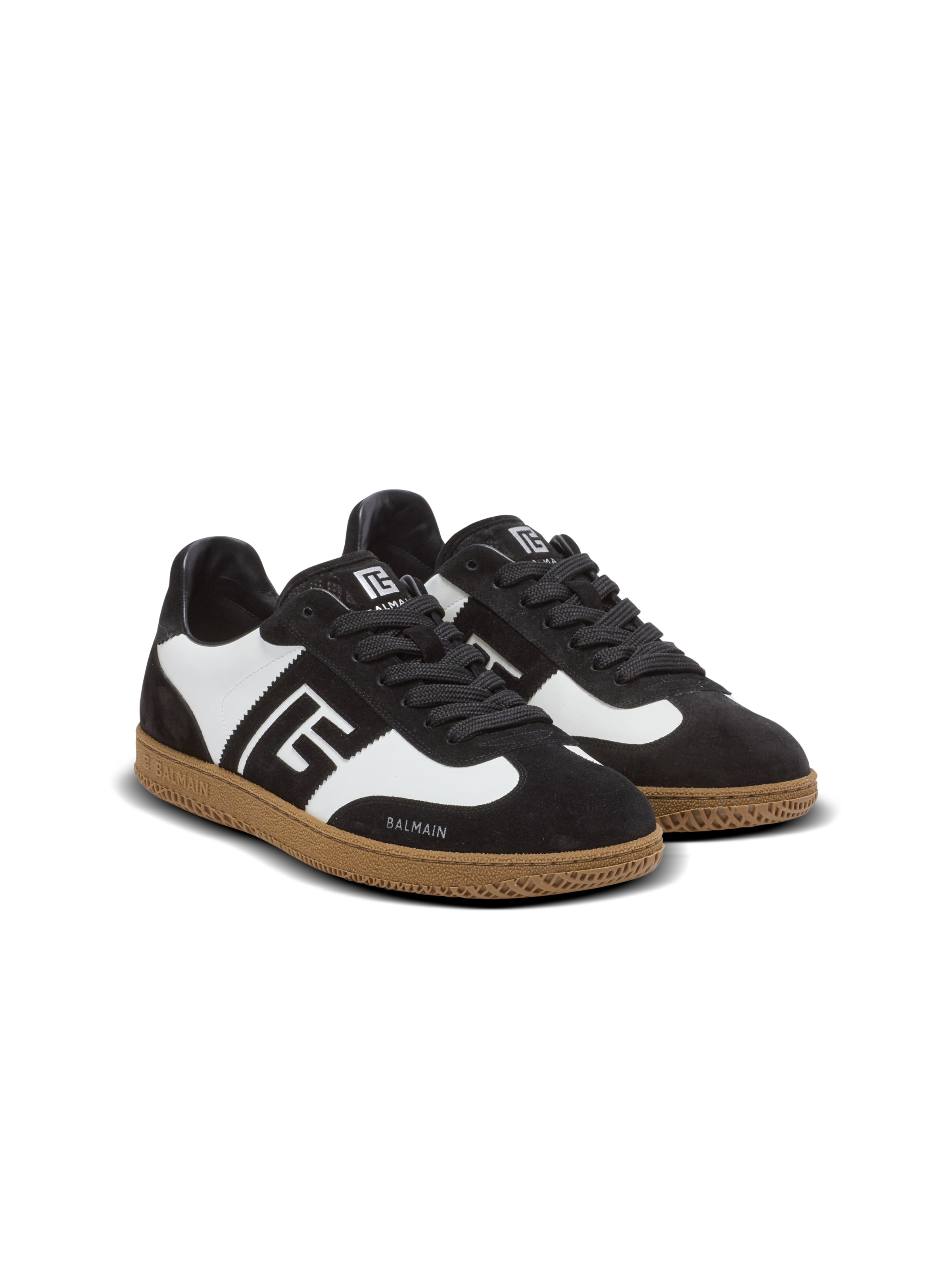 Balmain Swan trainers in calfskin and suede - 2