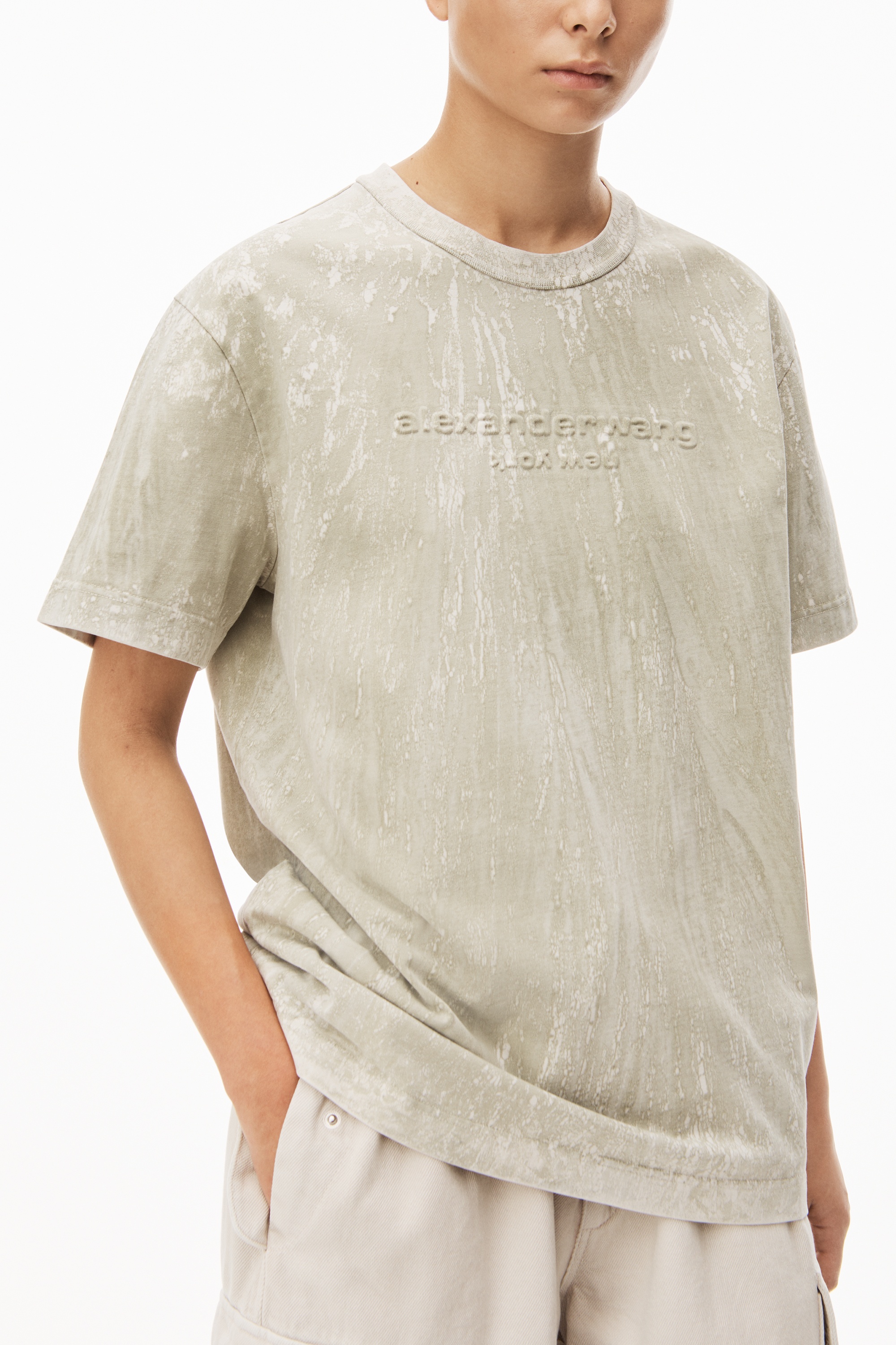 PLASTER DYED LOGO TEE IN COMPACT JERSEY - 3