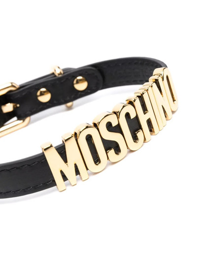 Moschino logo plaque dog collar outlook