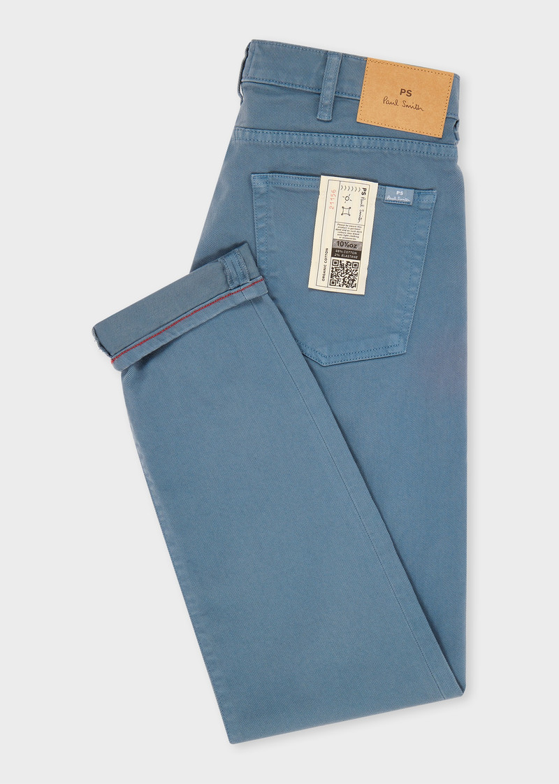 Paul Smith Tapered-Fit Mid Blue Garment-Dyed Organic Cotton-Stretch Jeans outlook