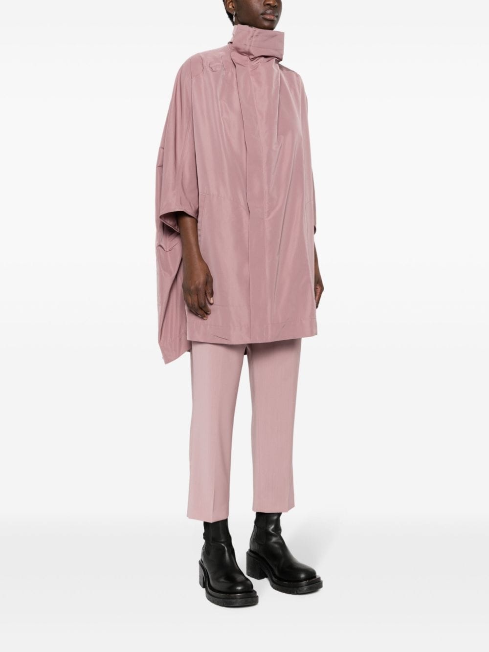 zipped twill raincoat - 3