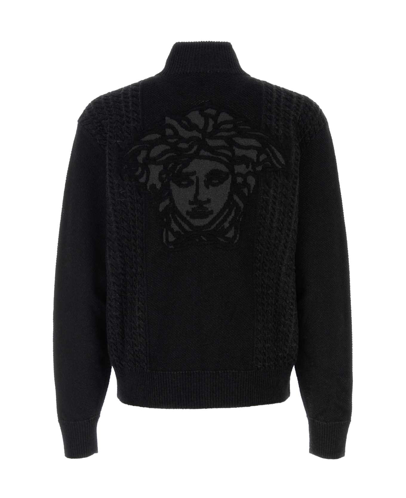Black Jacquard Cardigan - 2