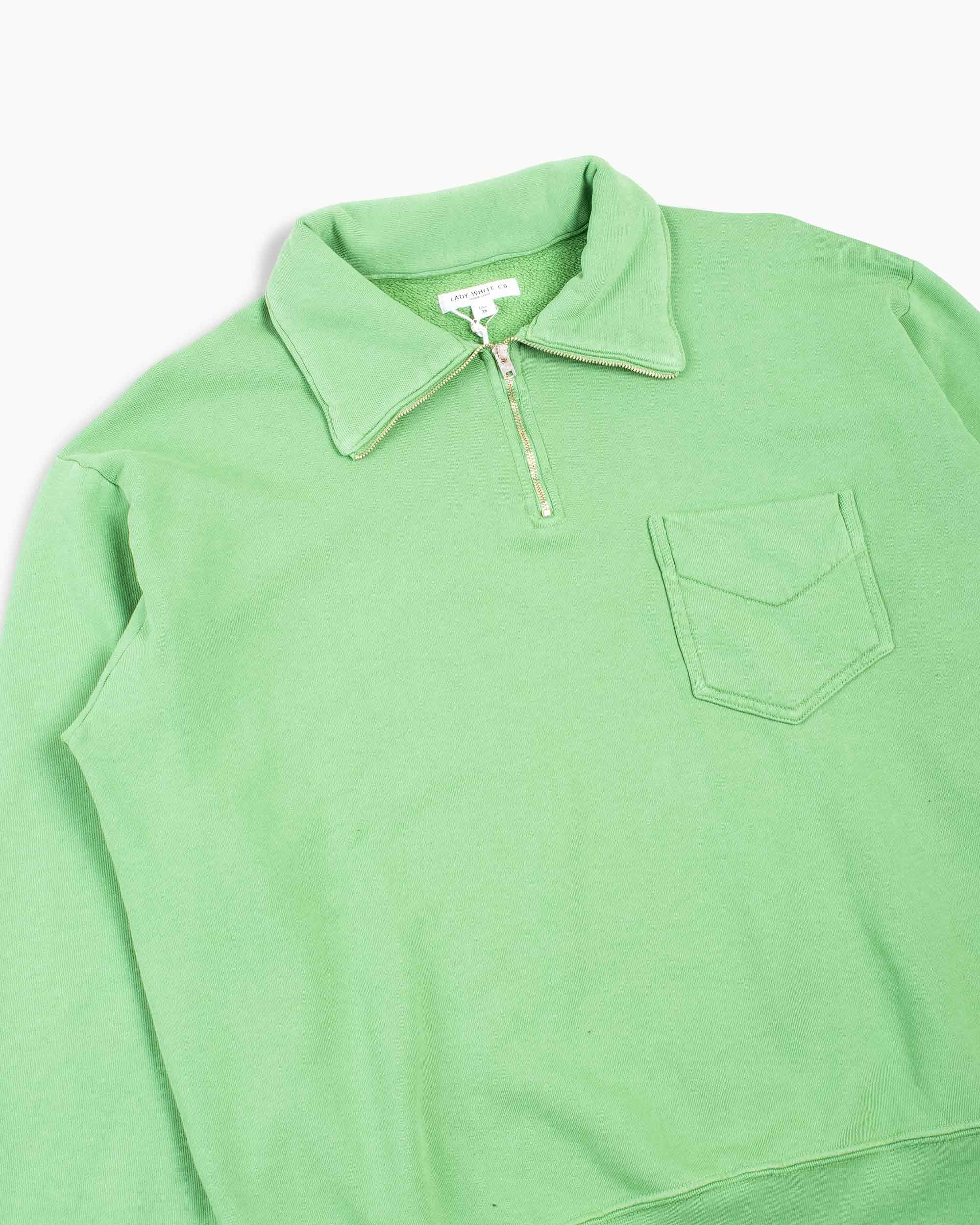 Quarter Zip Sweatshirt Faded Green - 5