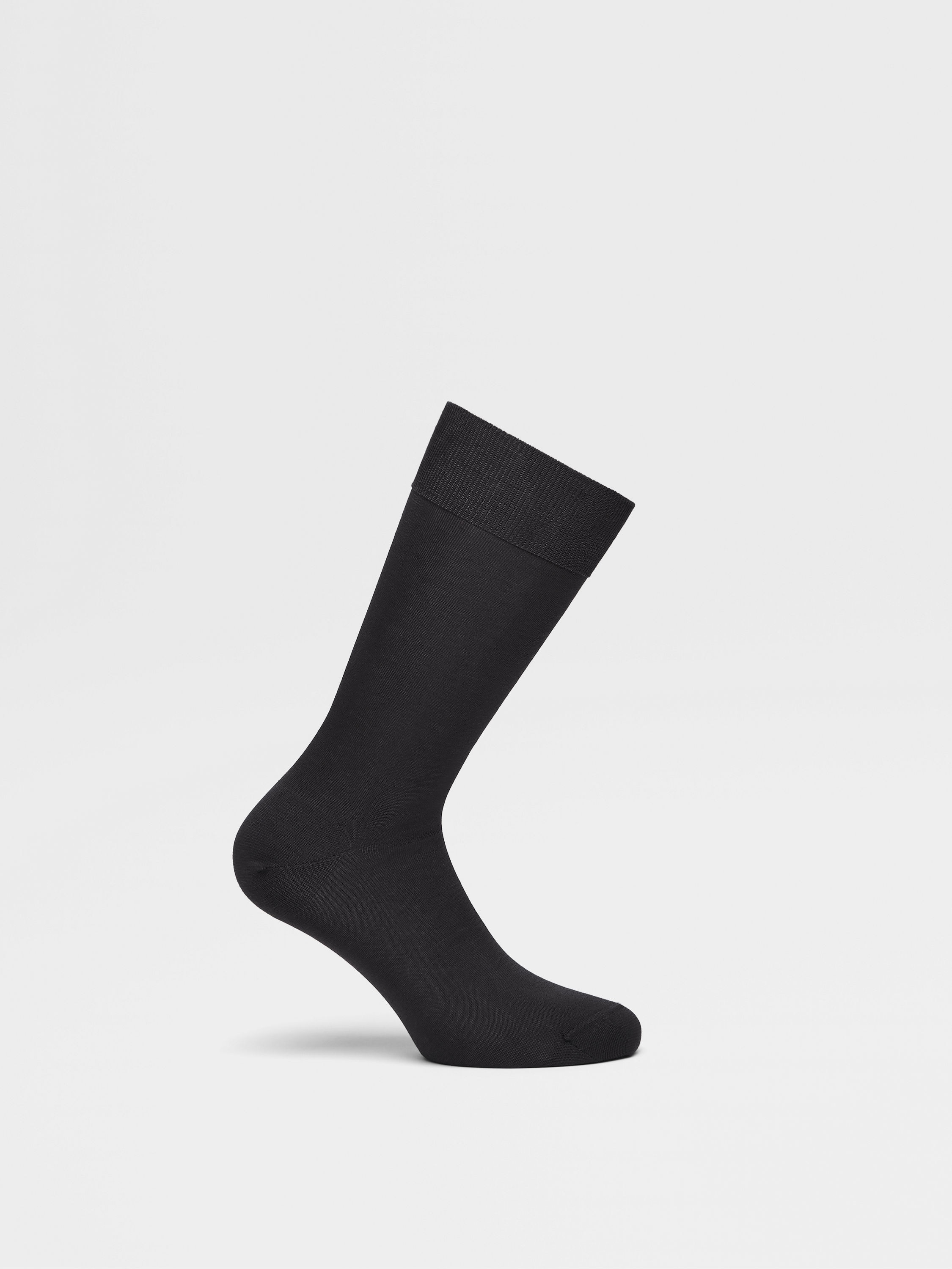 NAVY BLUE COTTON SOCKS - 3
