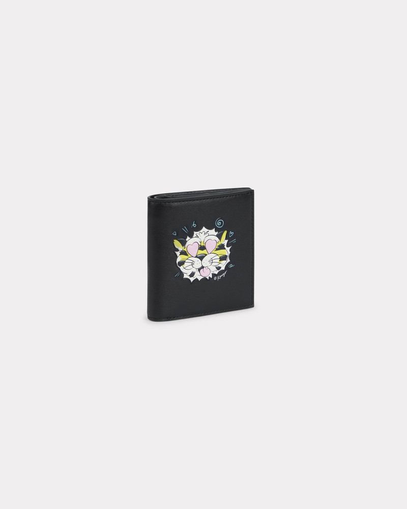 'KENZO Wild Tiger' mini fold wallet in leather 1