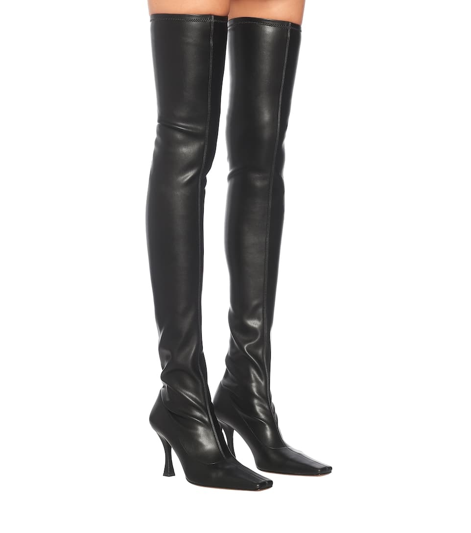 Faux leather over-the-knee boots - 5