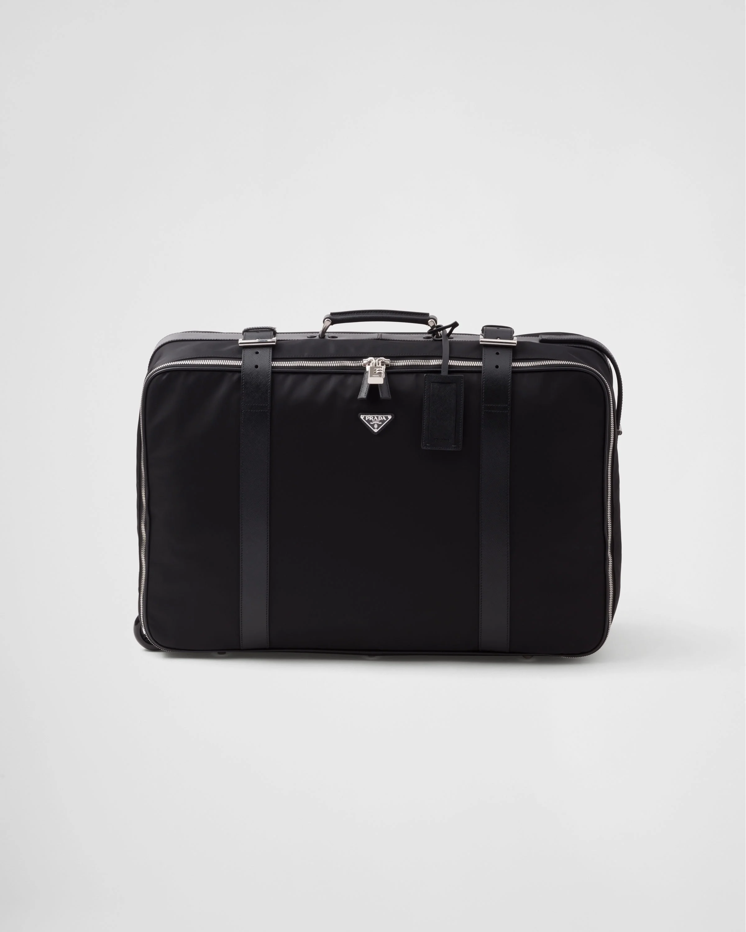 Re-Nylon and Saffiano leather suitcase - 1
