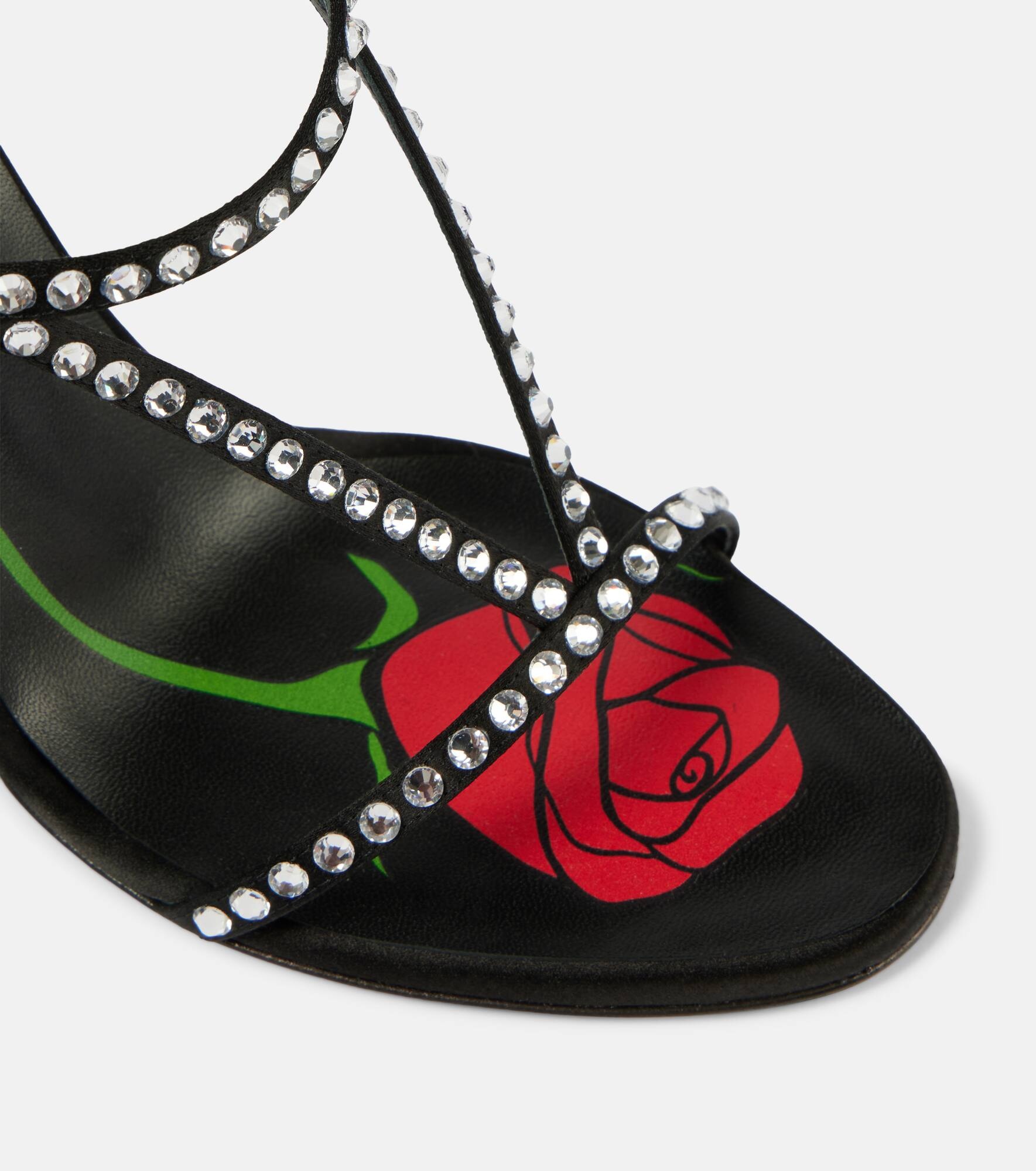 Crystal-embellished satin sandals - 6