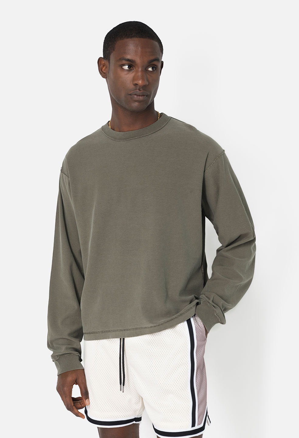 REVERSED CROPPED LS TEE - 3