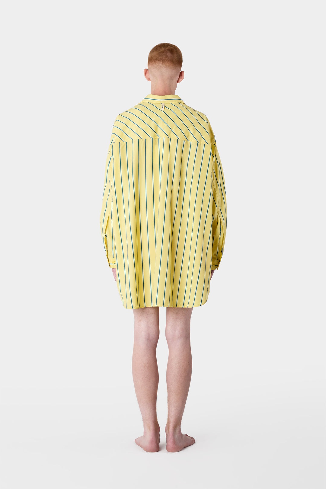 MEGA OVER SHIRT W/ CUTS / yellow stripes - 8