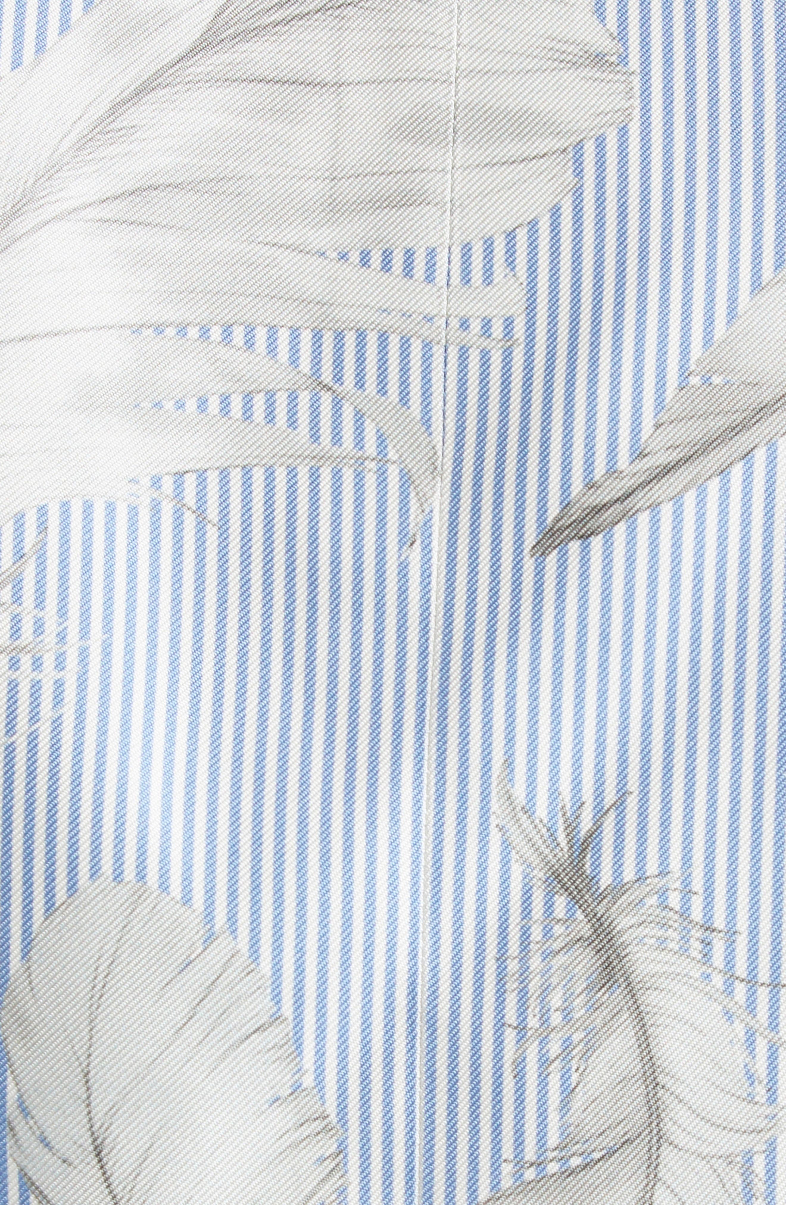 Thom Browne Feather Print Stripe Silk Blazer in Light Blue at Nordstrom - 6
