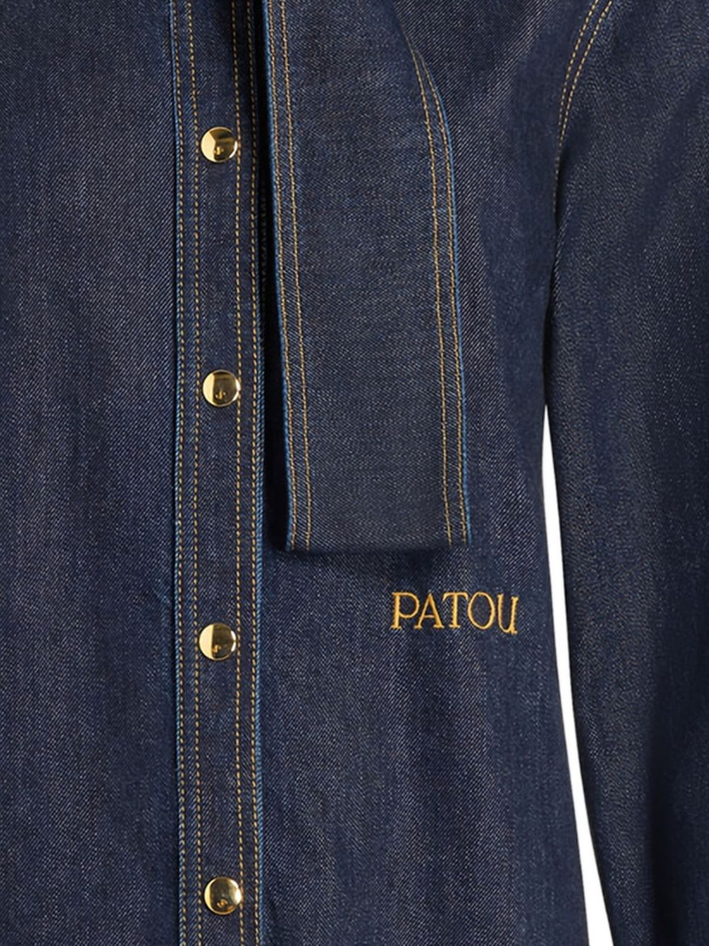 PATOU scarf-collar denim shirt outlook