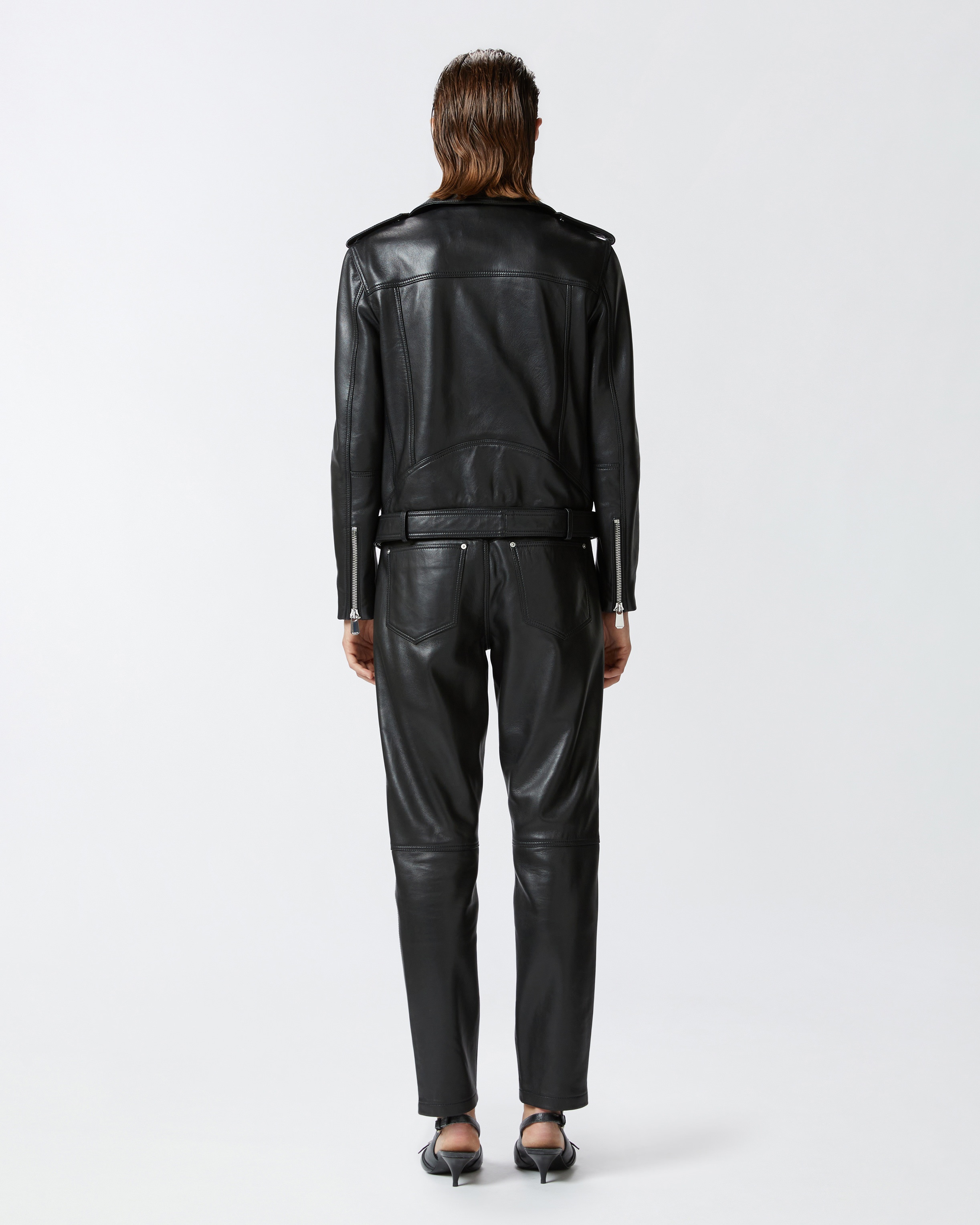 SOFT NAPPA LEATHER BIKER JACKET - 4