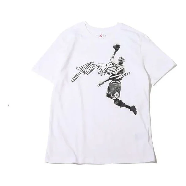 Men's Air Jordan Casual Breathable Sports Round Neck Pullover Short Sleeve White T-Shirt DH8926-100 - 1