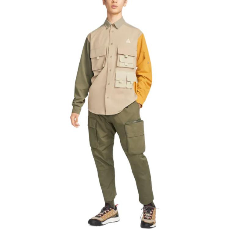 Men's Nike ACG Dri-FIT UV Devastation Trail Multiple Pockets Detail Colorblock Long Sleeves Shirt DN - 3