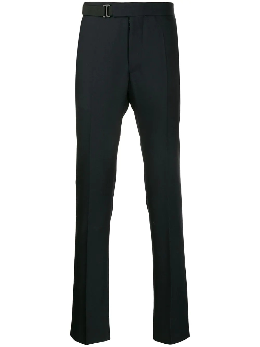 elasticated straight-leg trousers - 1