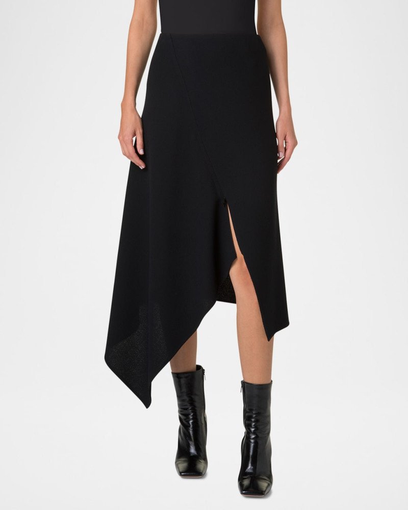 AKRIS Asymmetric Techno Neoprene Midi Skirt outlook