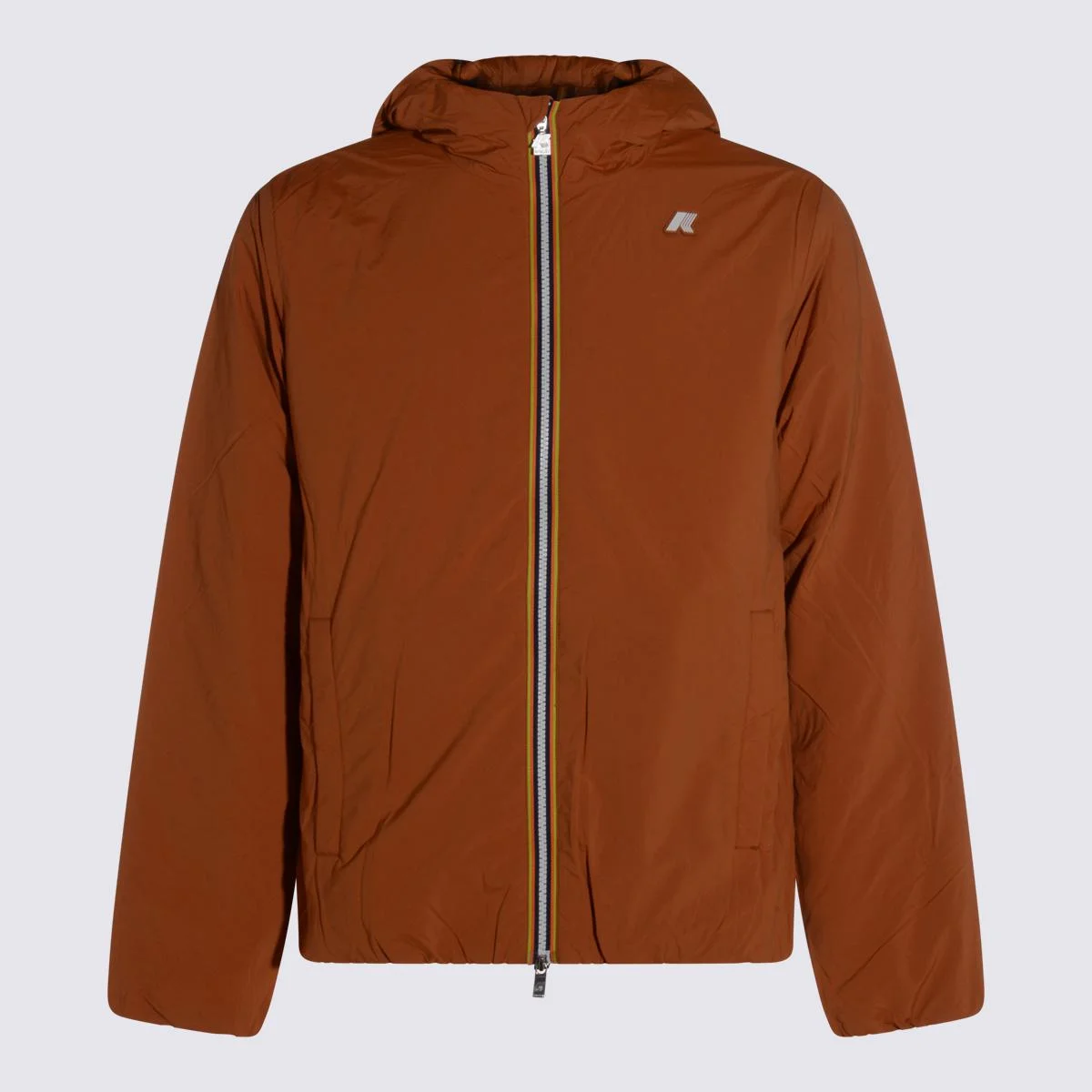 K-Way Orange Nylon Jack Plain Casual Jacket - 1