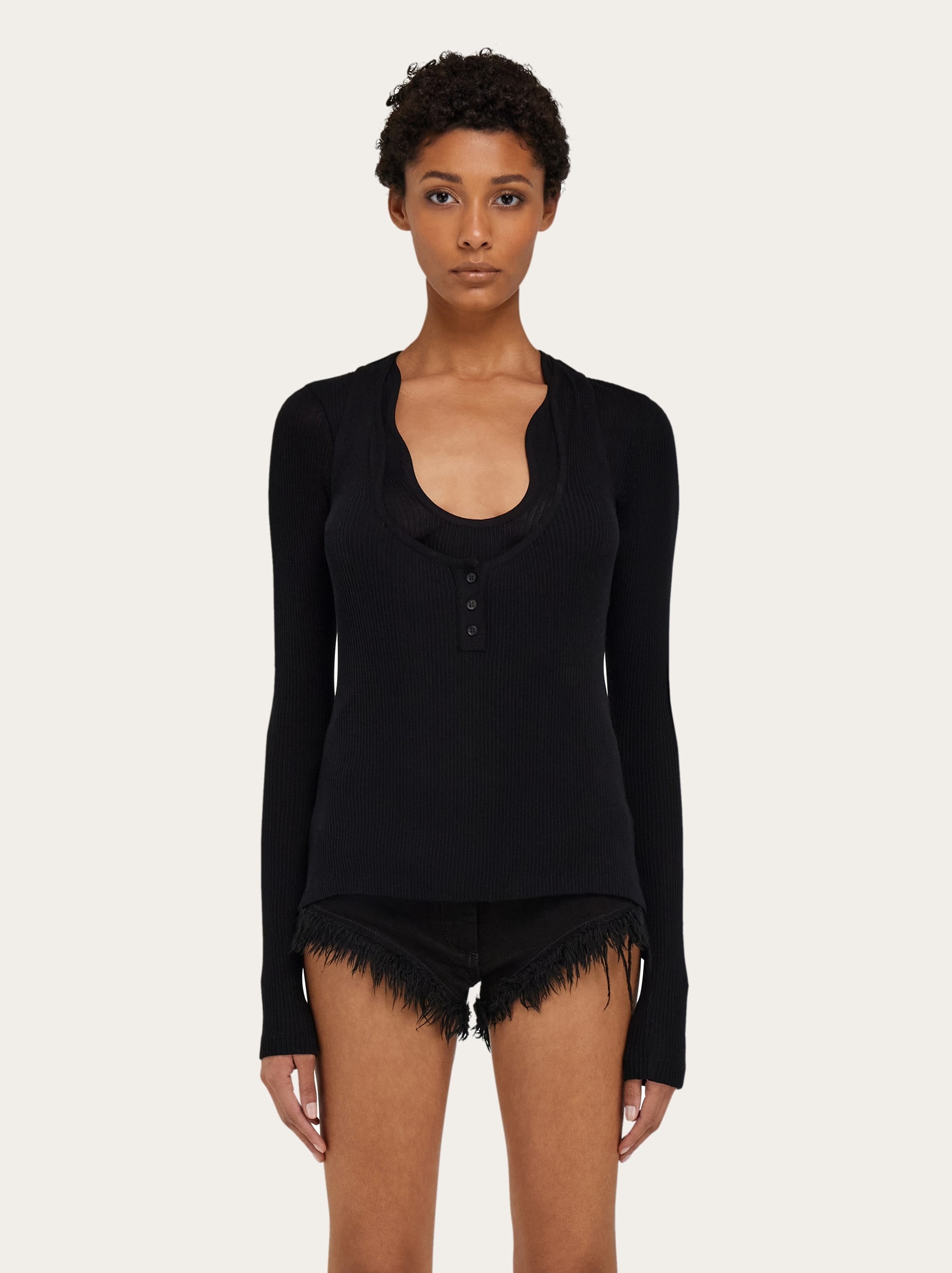 Top with rippled neckline - 2