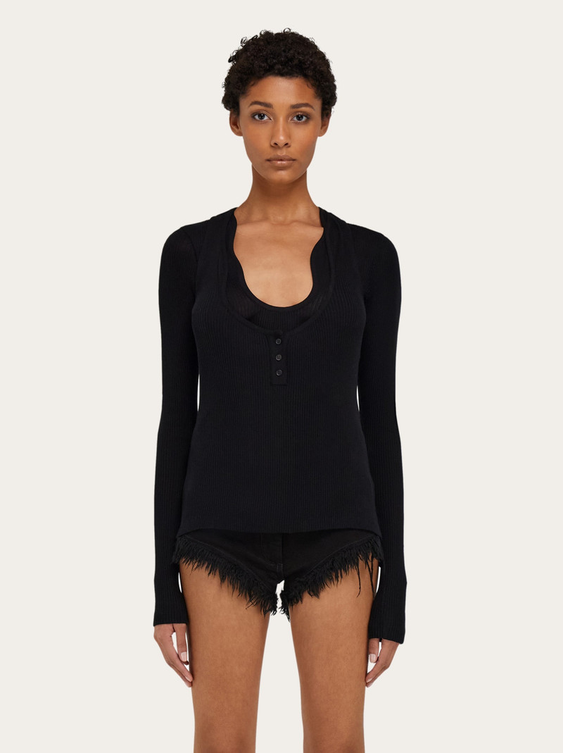 FERRAGAMO Top with rippled neckline outlook