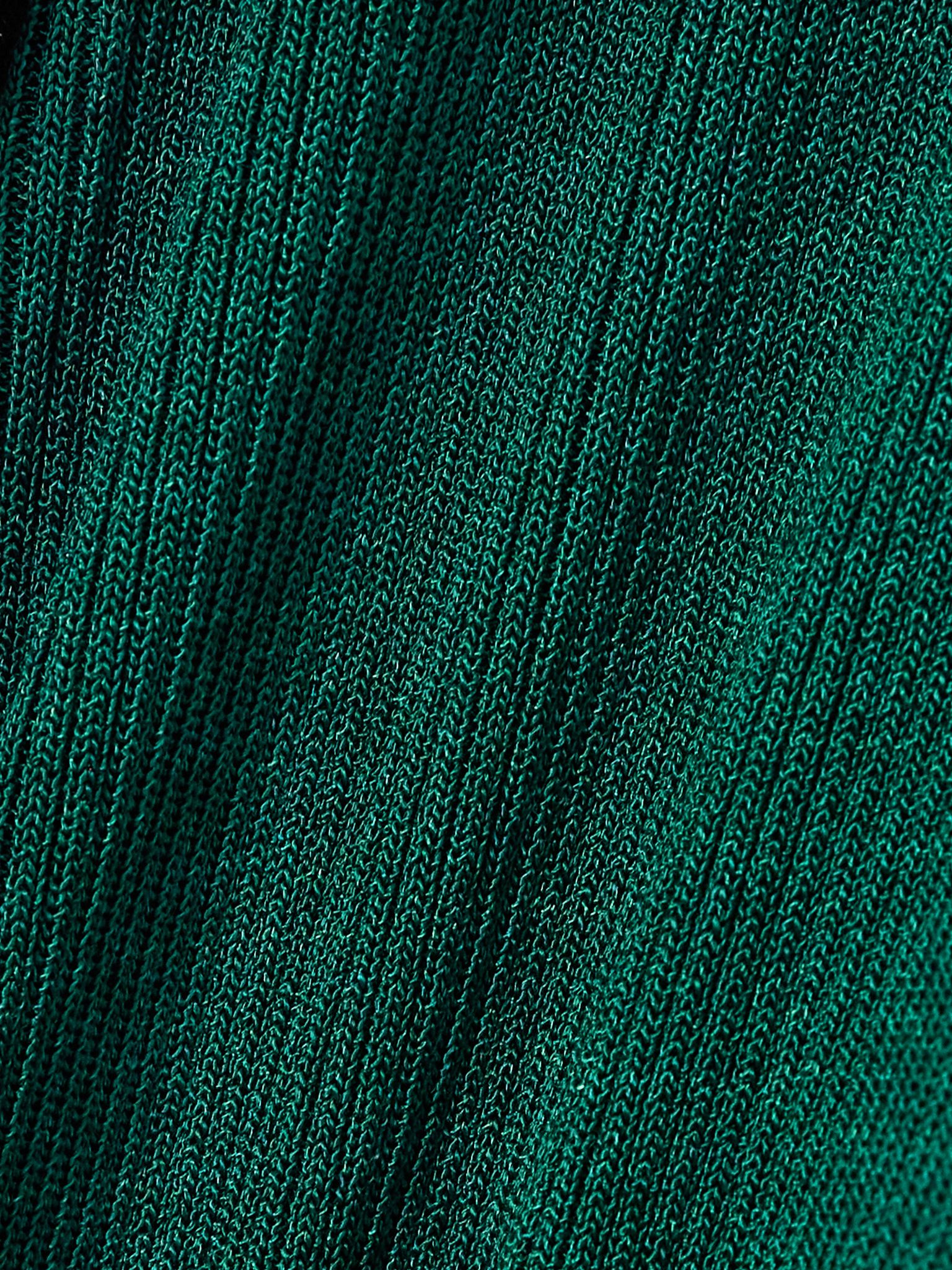 Cutout ribbed-knit maxi dress Dark green - 4