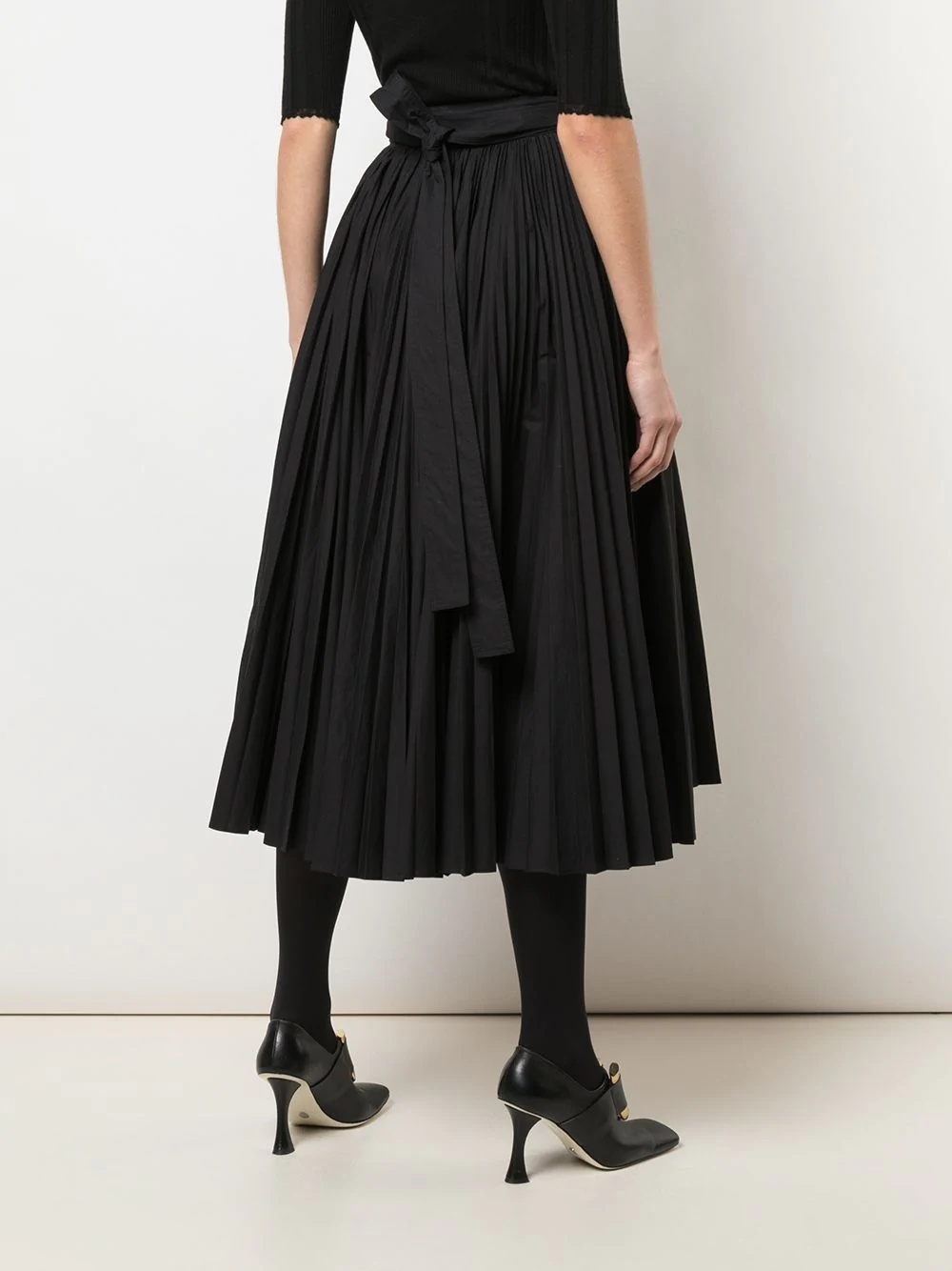 pleated poplin wrap skirt - 4