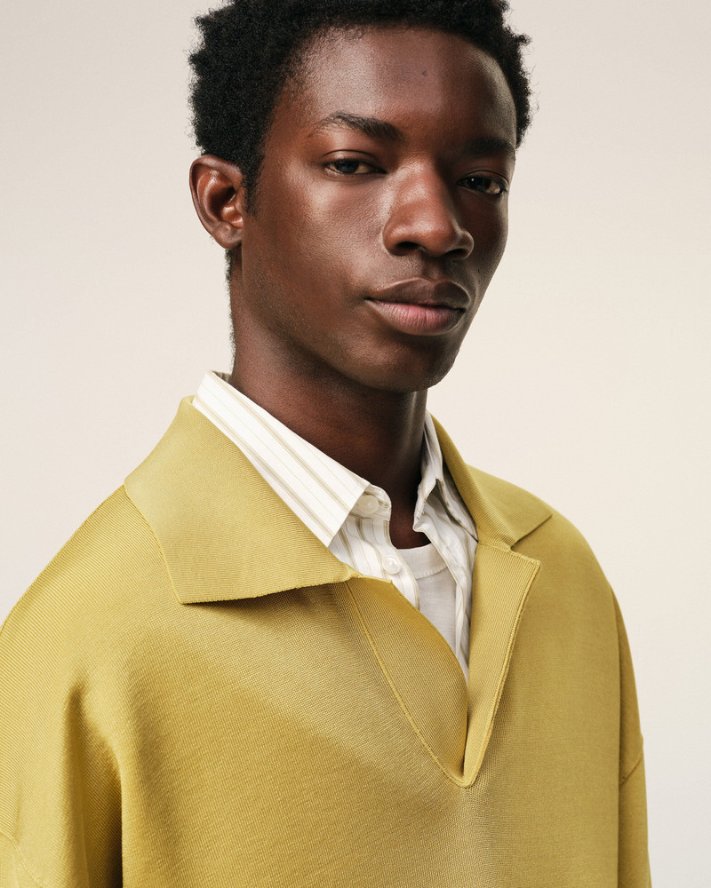 YELLOW WOOL LONG SLEEVES POLO 4