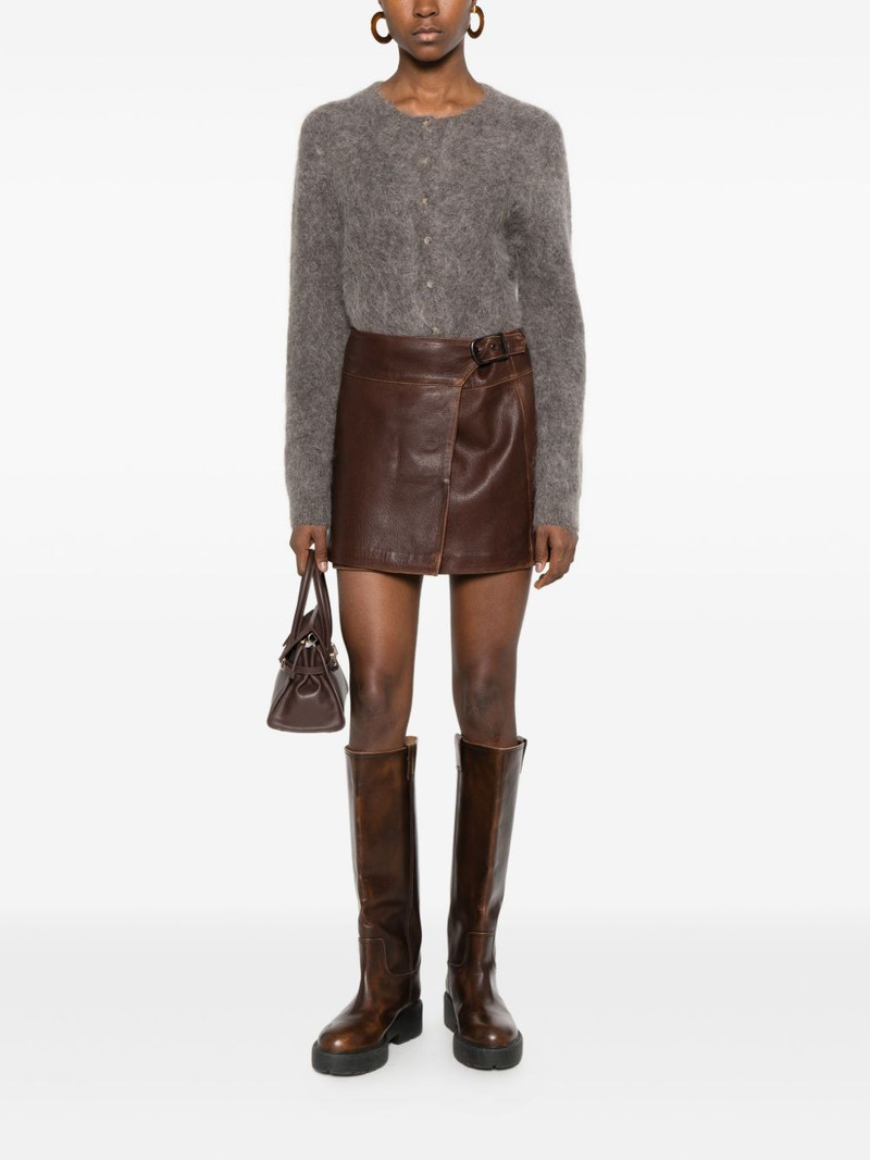 SIMKHAI buckled faux-leather mini skirt outlook