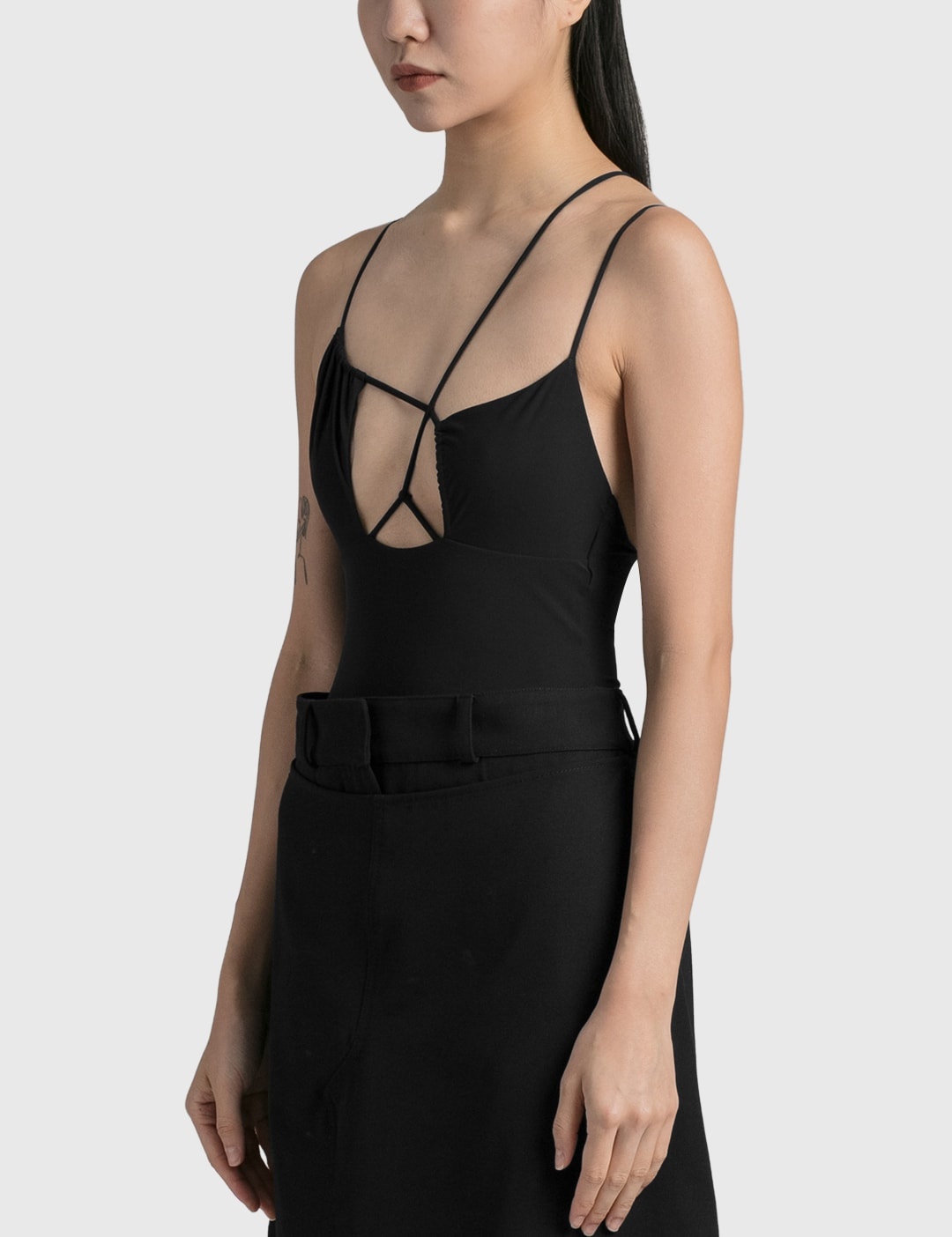 ASYMMETRIC DRAPED BRA SWIMSUIT - 3