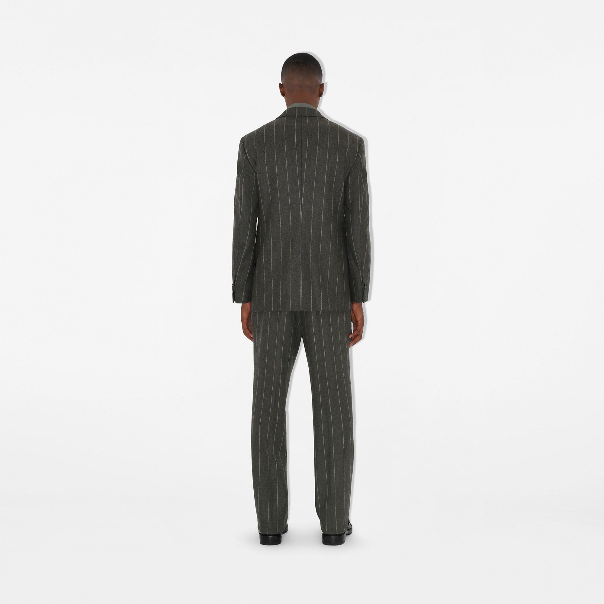 Pinstriped Wool Tailored Trousers - 4