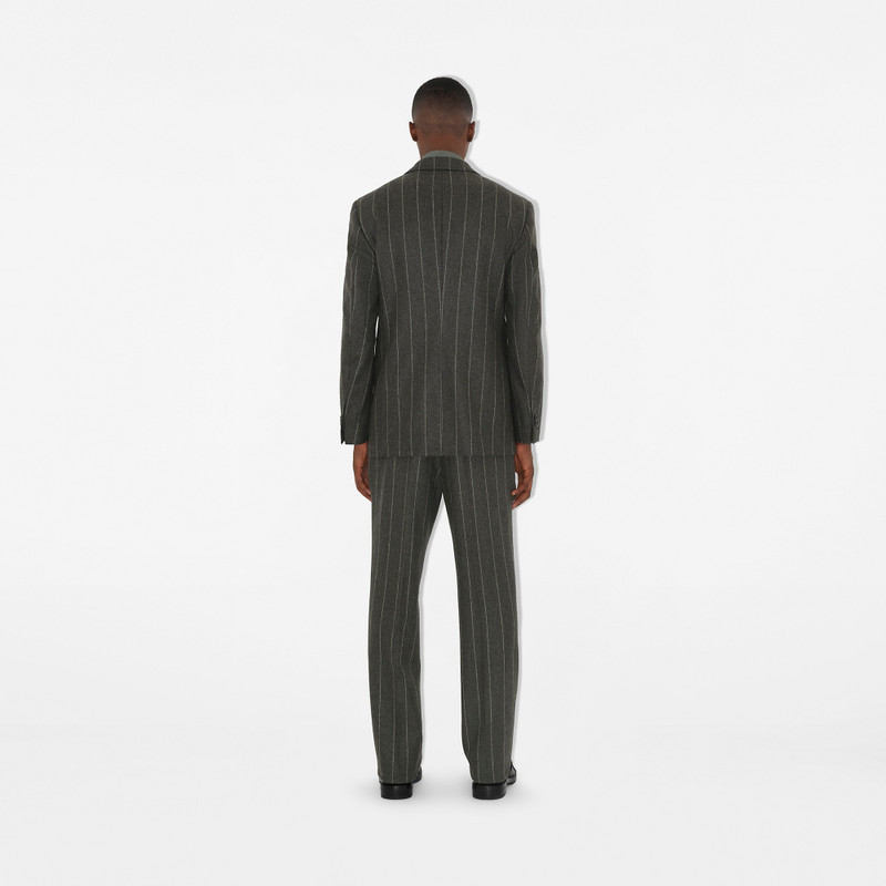 Pinstriped Wool Tailored Trousers 4