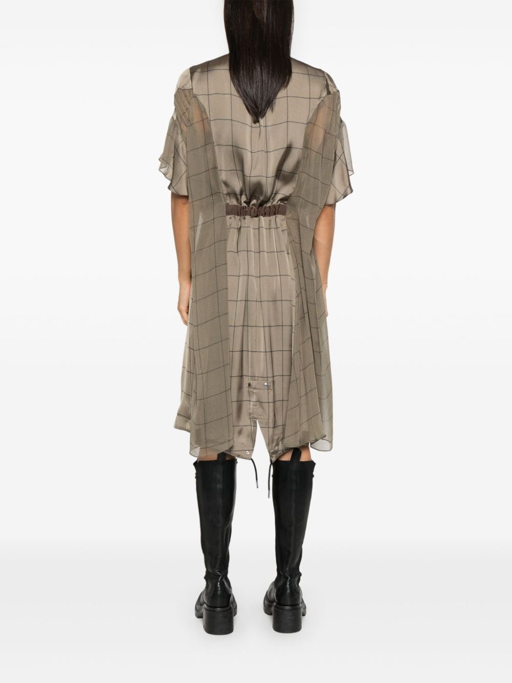 checked midi dress - 4