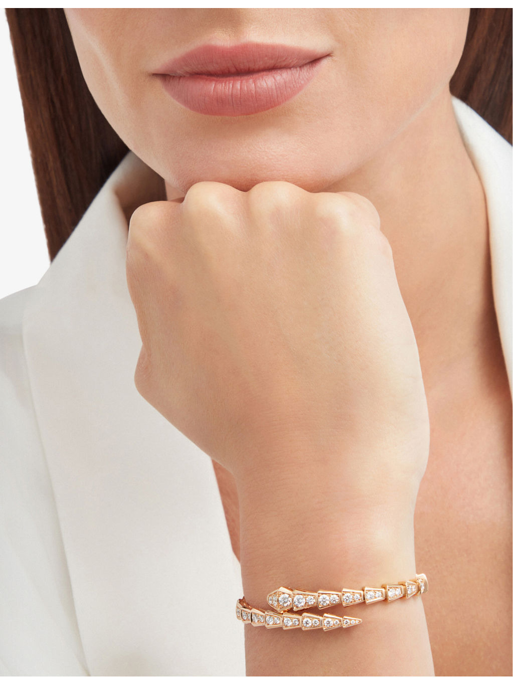 Serpenti 18ct rose-gold and diamond bracelet - 5