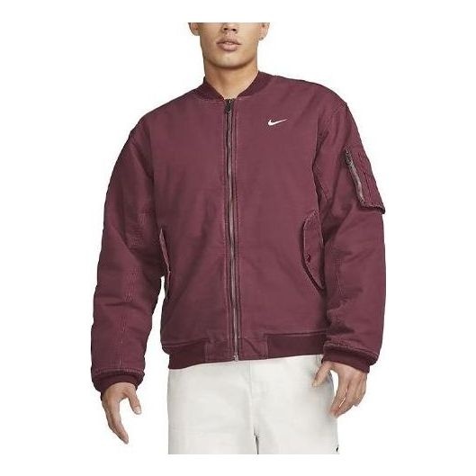 Nike Life Woven Flight Jacket 'Night Maroon' DX0681-681 - 1