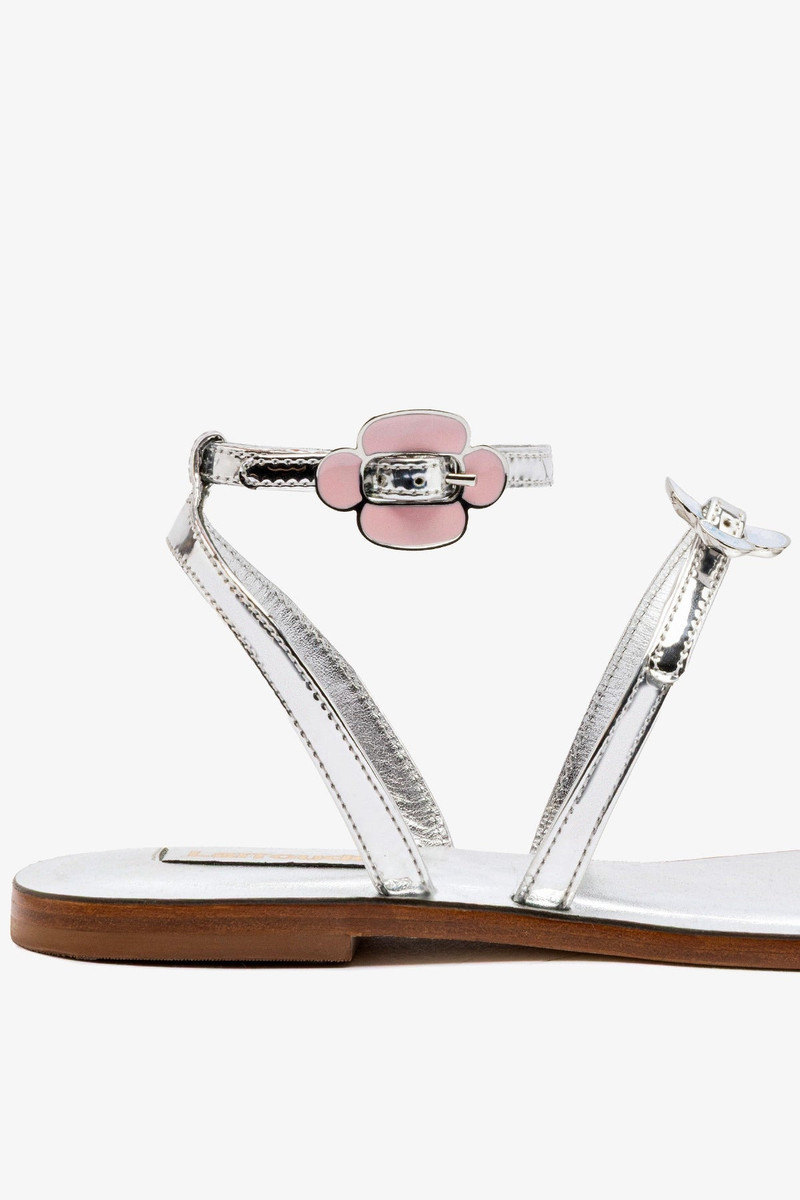 Tinx Flat Sandal In Silver Specchio 4