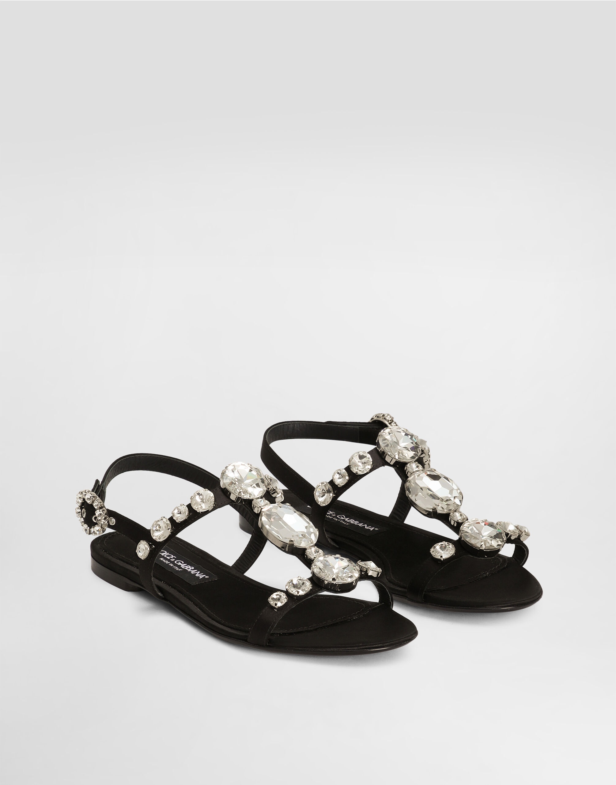 Satin sandals with gemstone embellishment - 2