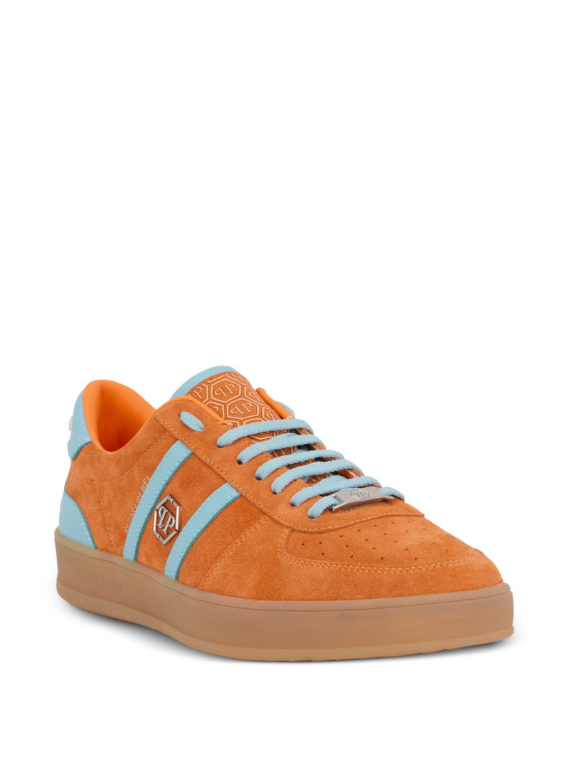PHILIPP PLEIN striped suede sneakers outlook
