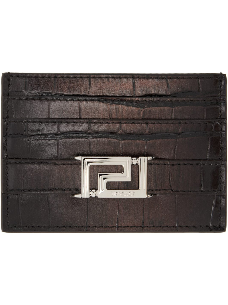 Brown Embossing Degrade Croco Card Holder - 1