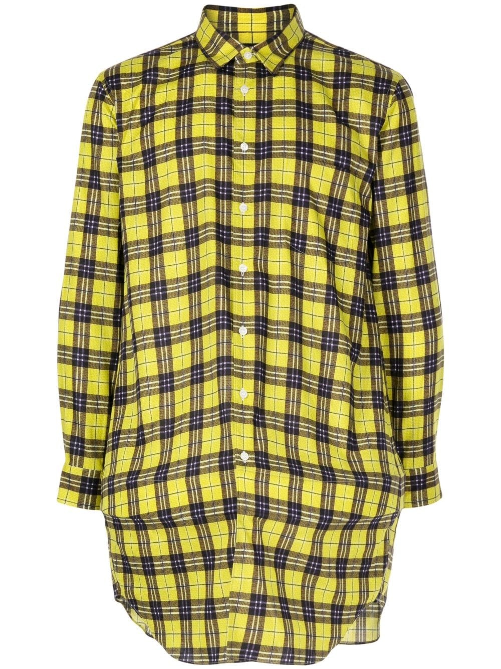 checked long-sleeve cotton shirt - 1