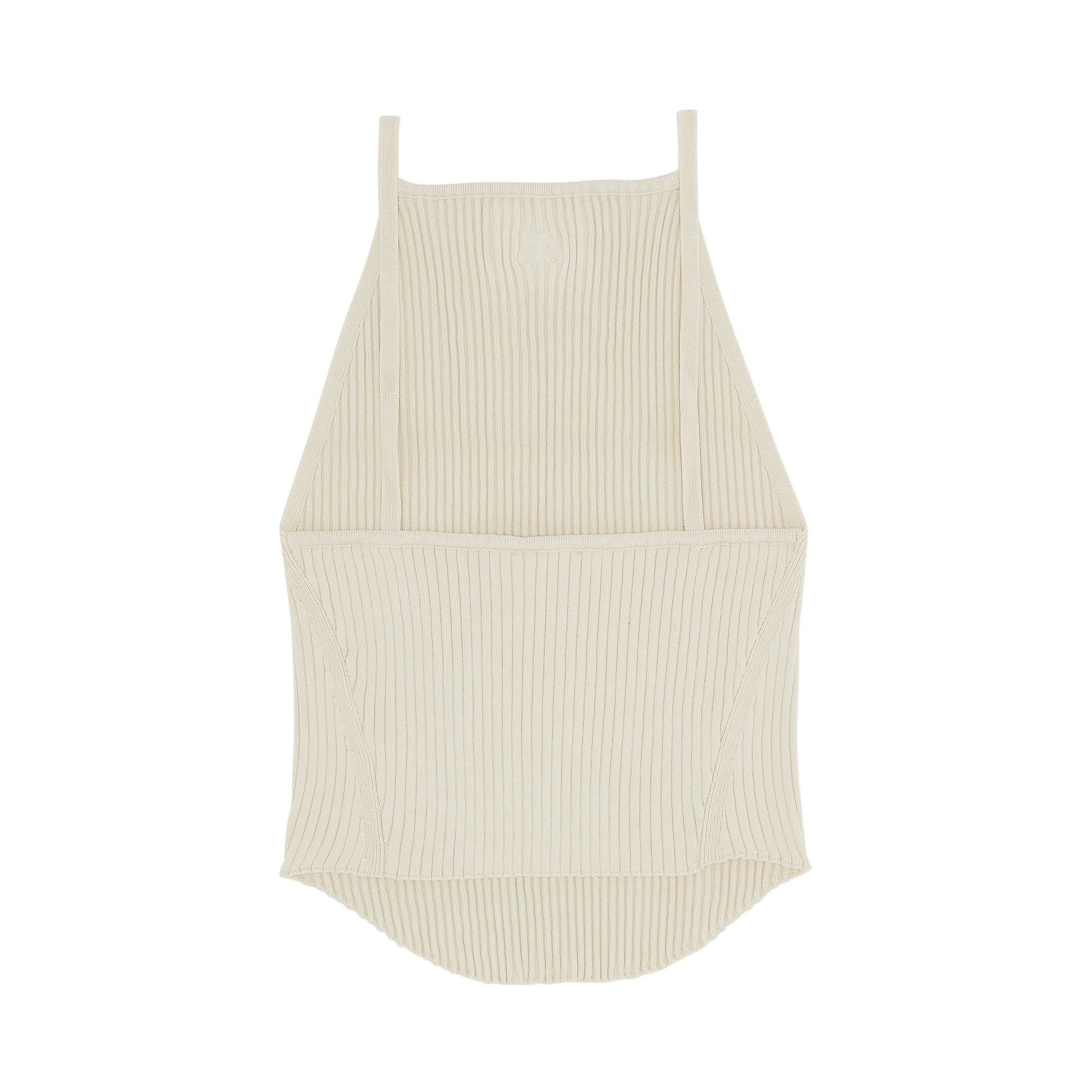 Courrèges Holistic Rib Knit Tank Top 'Oat Meal' - 2