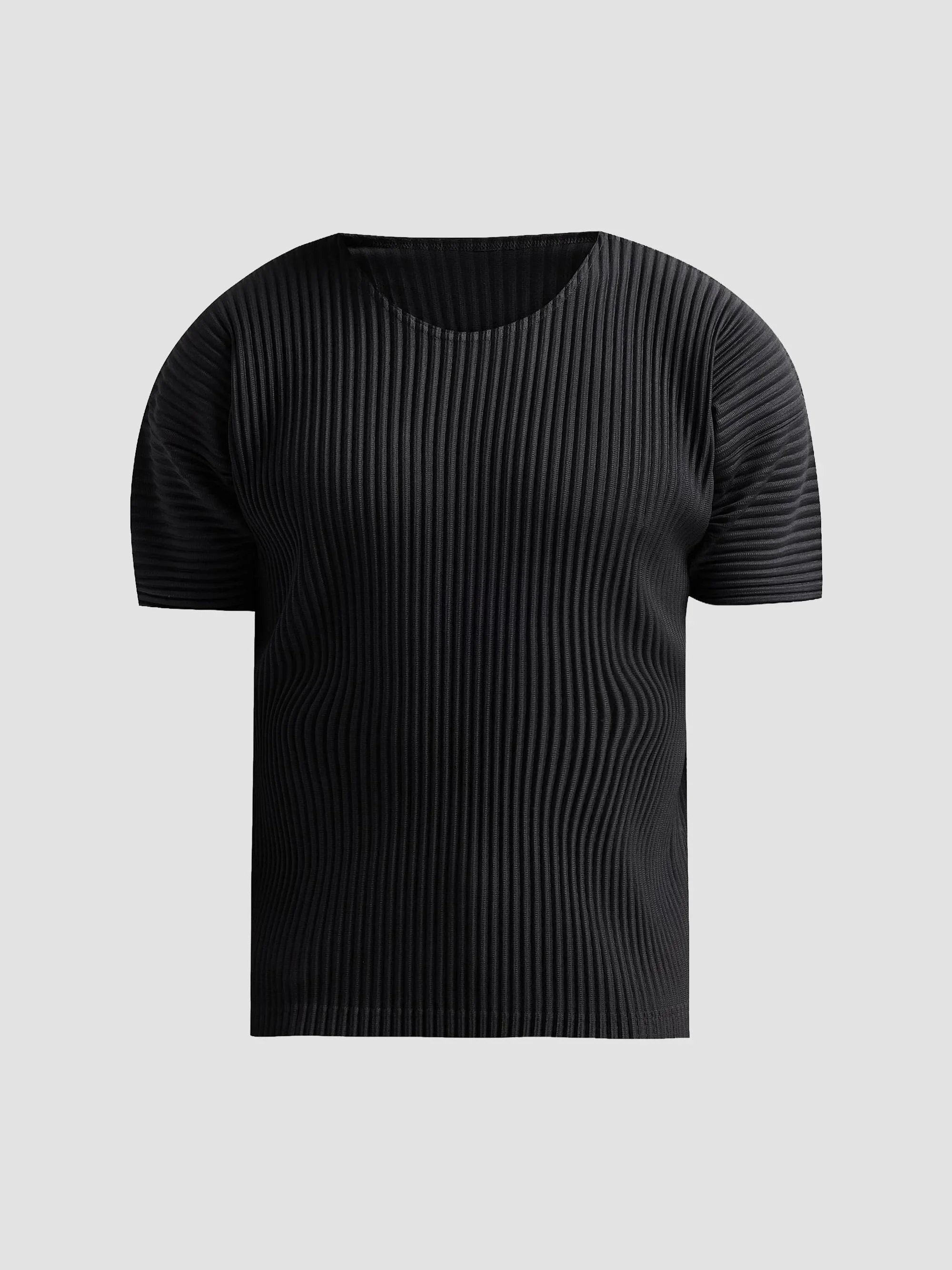 Men Basic Knit Shirt - Black - 1