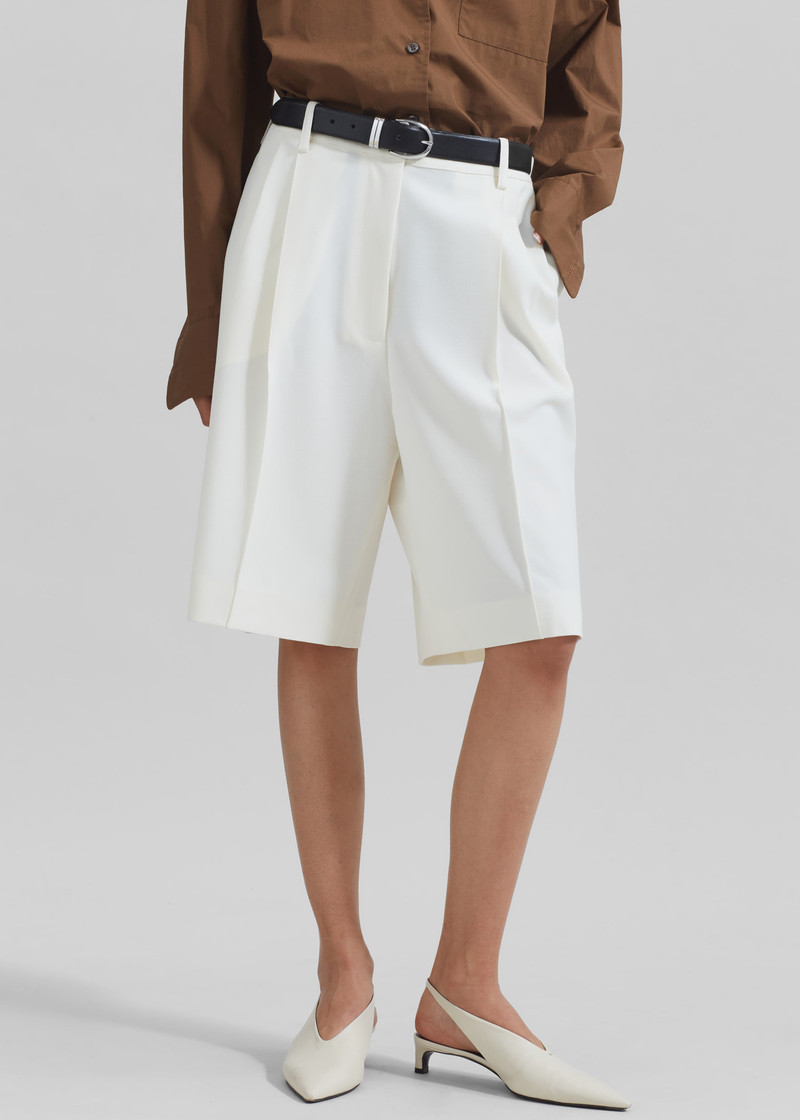 Ora Leather Belt - Black/Silver 4