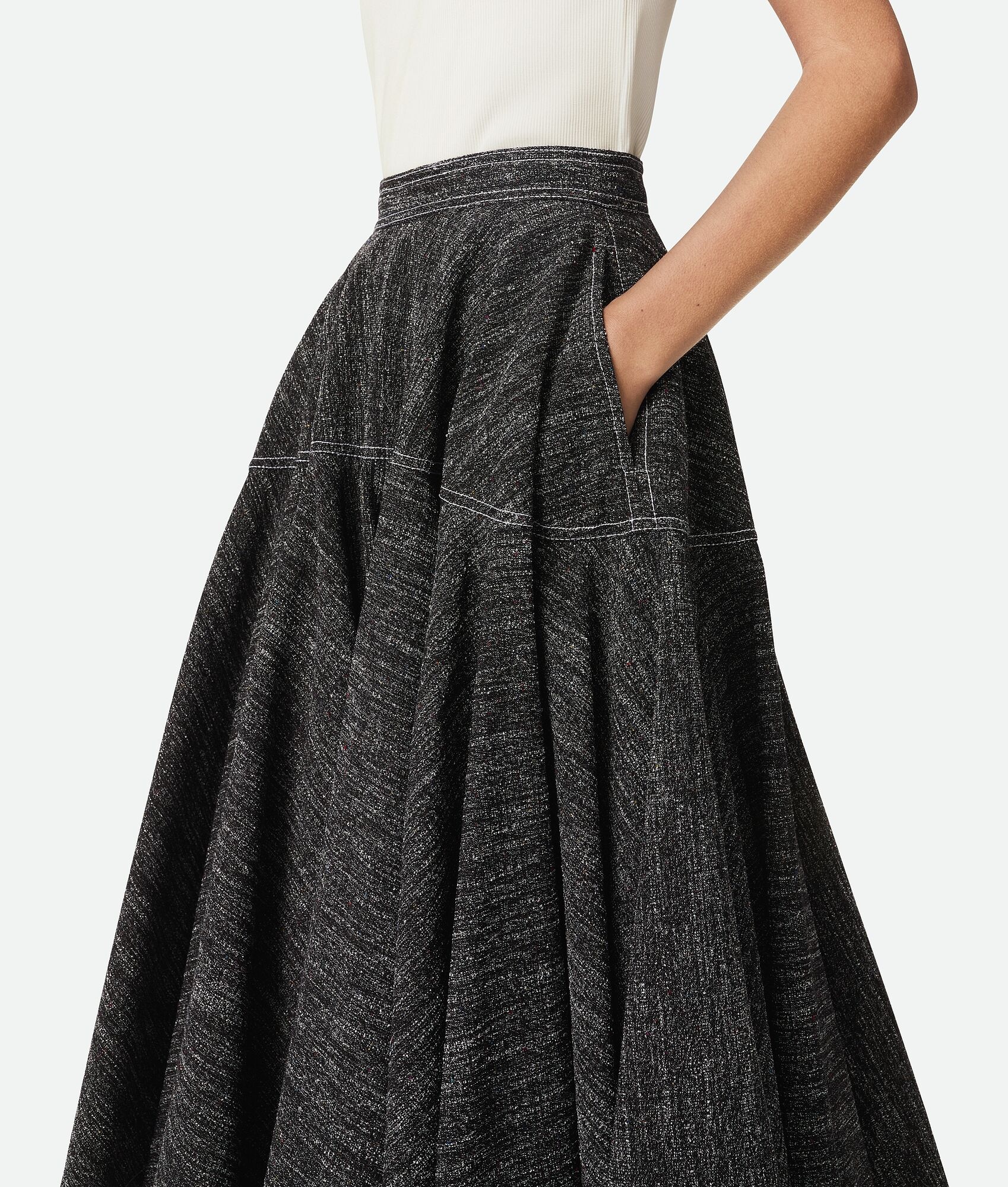 Viscose And Silk A-Line Skirt - 4