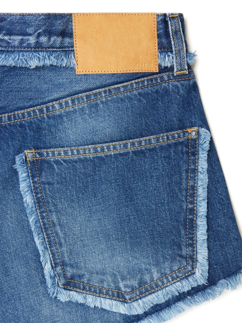 fringed cotton-denim shorts - 6