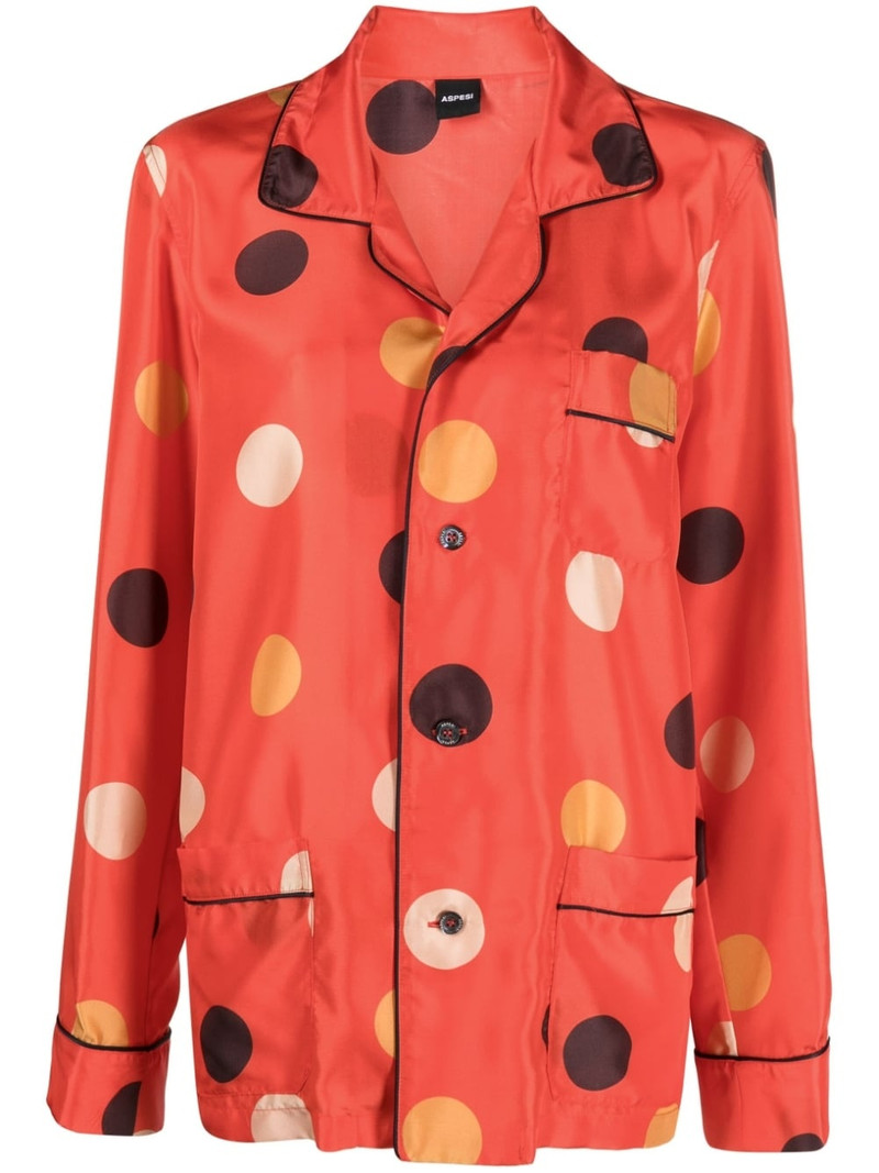 dot-print silk shirt 1