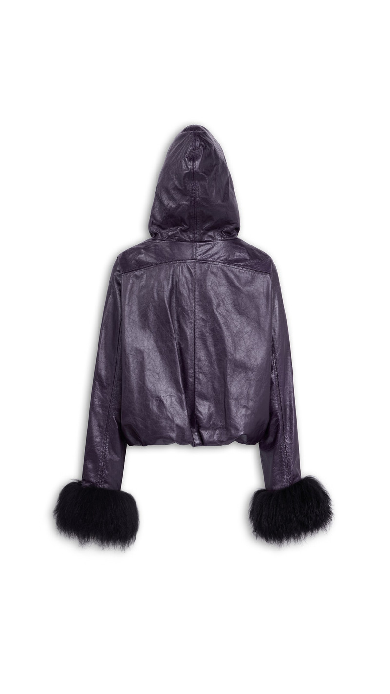 LEATHER HOODED WINDJACKET 5